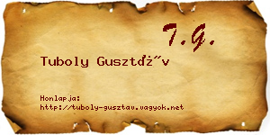 Tuboly Gusztáv névjegykártya